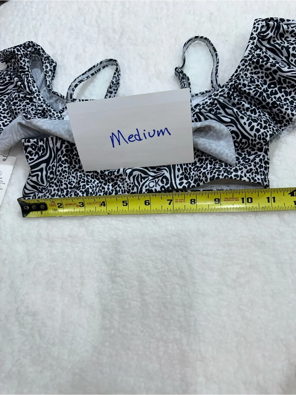 Girl’s Calvin Klein Black & White Animal Print Ruffle Bikini Set